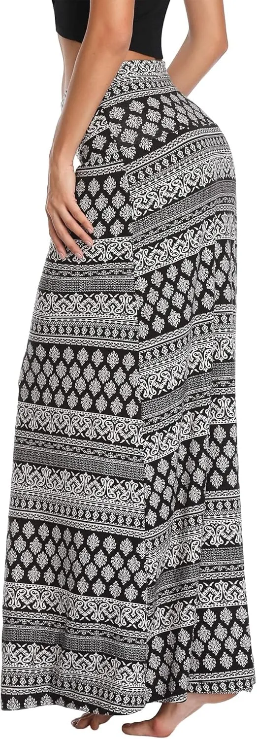 Urban CoCo Women's Stylish Spandex Comfy Fold-Over Flare Long Maxi Skirt