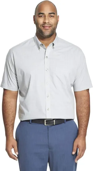 Van Heusen Men's Big and Tall Flex Short Sleeve Button Down Check Shirt