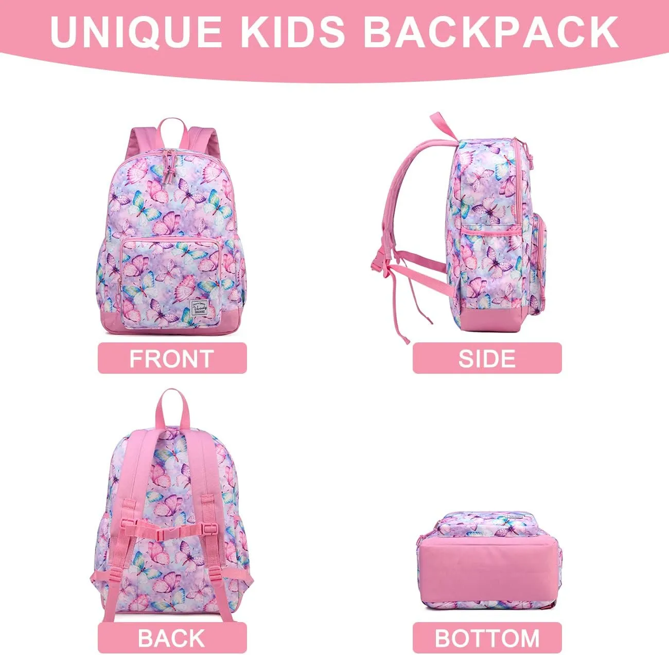VASCHY Kids backpacks, Cute Lightweight Water Resistant Preschool Backpack for Boys and Girls Chest Strap