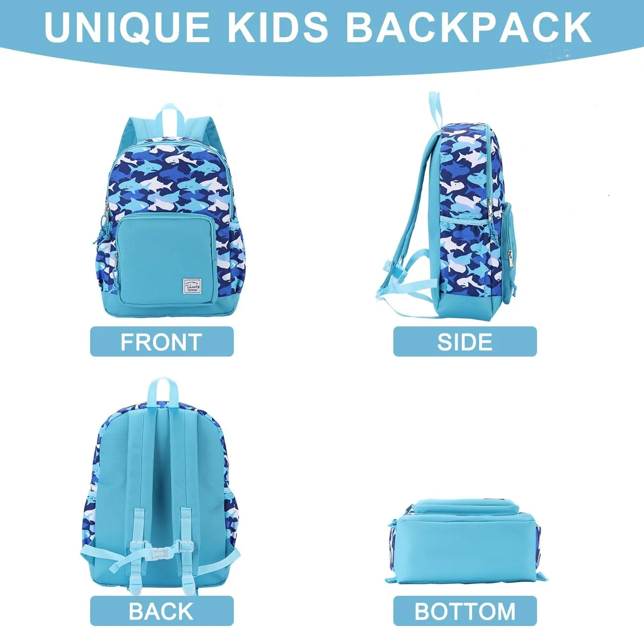 VASCHY Kids backpacks, Cute Lightweight Water Resistant Preschool Backpack for Boys and Girls Chest Strap