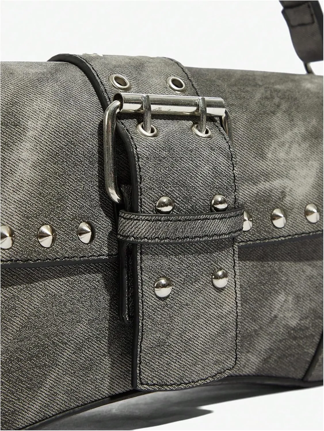 Verdusa Women's Shoulder Bag Y2K Handbag Cute Trendy Goth Studded Rivet Punk Purse