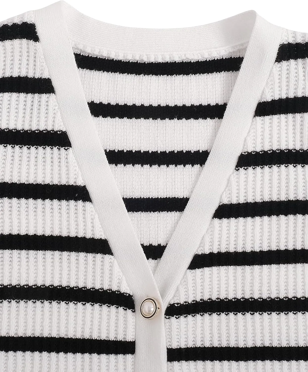 Verdusa Women's Sweater Vest Old Money Trendy Tops Striped Print Button Front Sleeveless Knit Sweaters