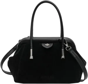 Vintage Suede Hobo Bag for Women Mini Shoulder Bag Satchel Purse Causal Top Handle Purse Crossbody Bag with Adjustable Strap