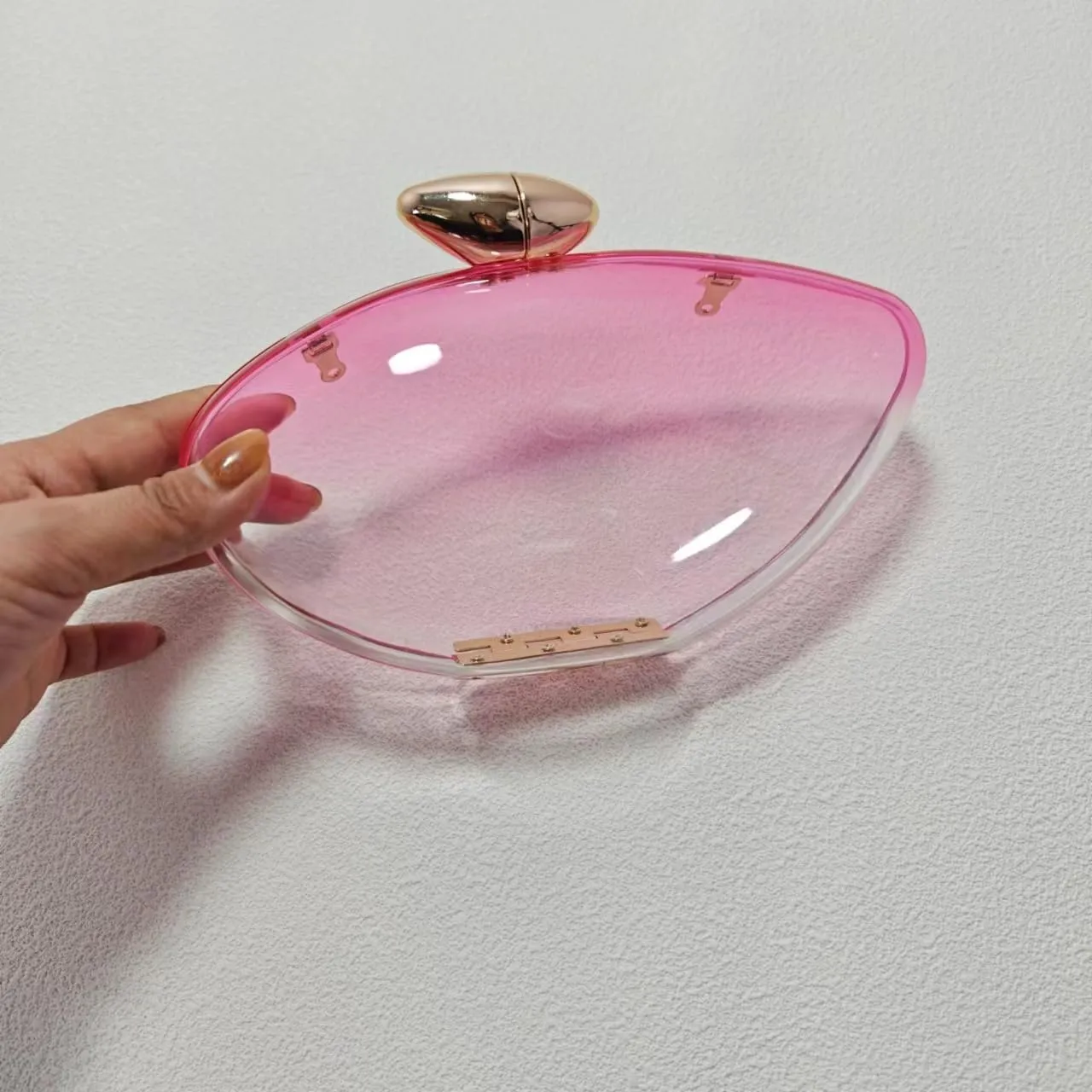 Women Acrylic Evening Clutch Purse Unique Clear Handbag with Detachable Chain for Wedding Party Prom, Gradient