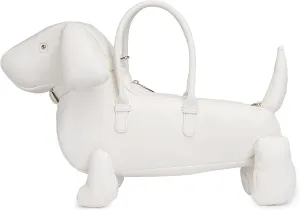 Women Dog Shaped Crossbody Shoulder Bag Handbag PU Leather Unique Novelty Dog Shaped Purse