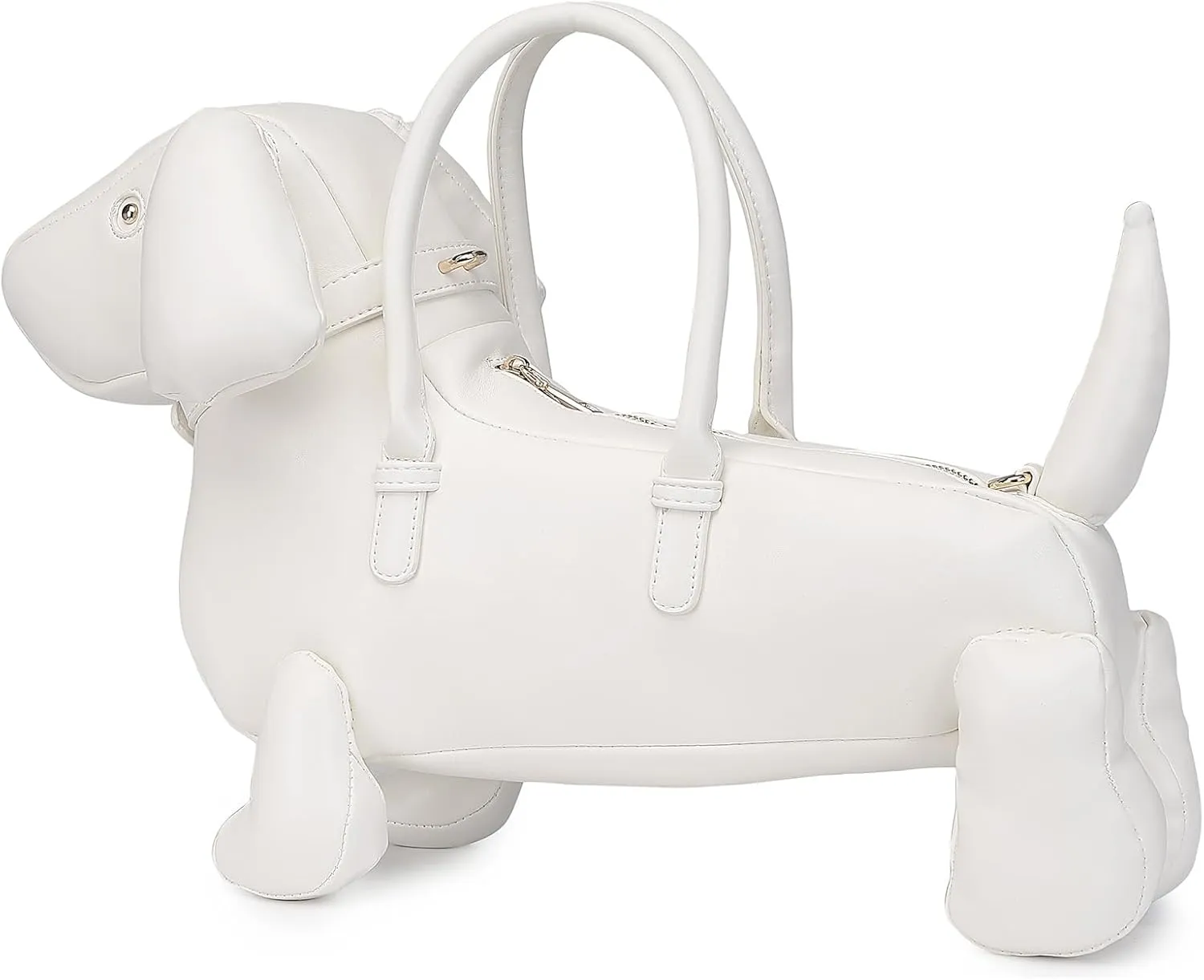 Women Dog Shaped Crossbody Shoulder Bag Handbag PU Leather Unique Novelty Dog Shaped Purse