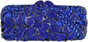 Women Elegant Flower Rhinestones Evening Handbag Unique Floral Crystal Clutch Bag Diamond Purses for Prom Cocktail