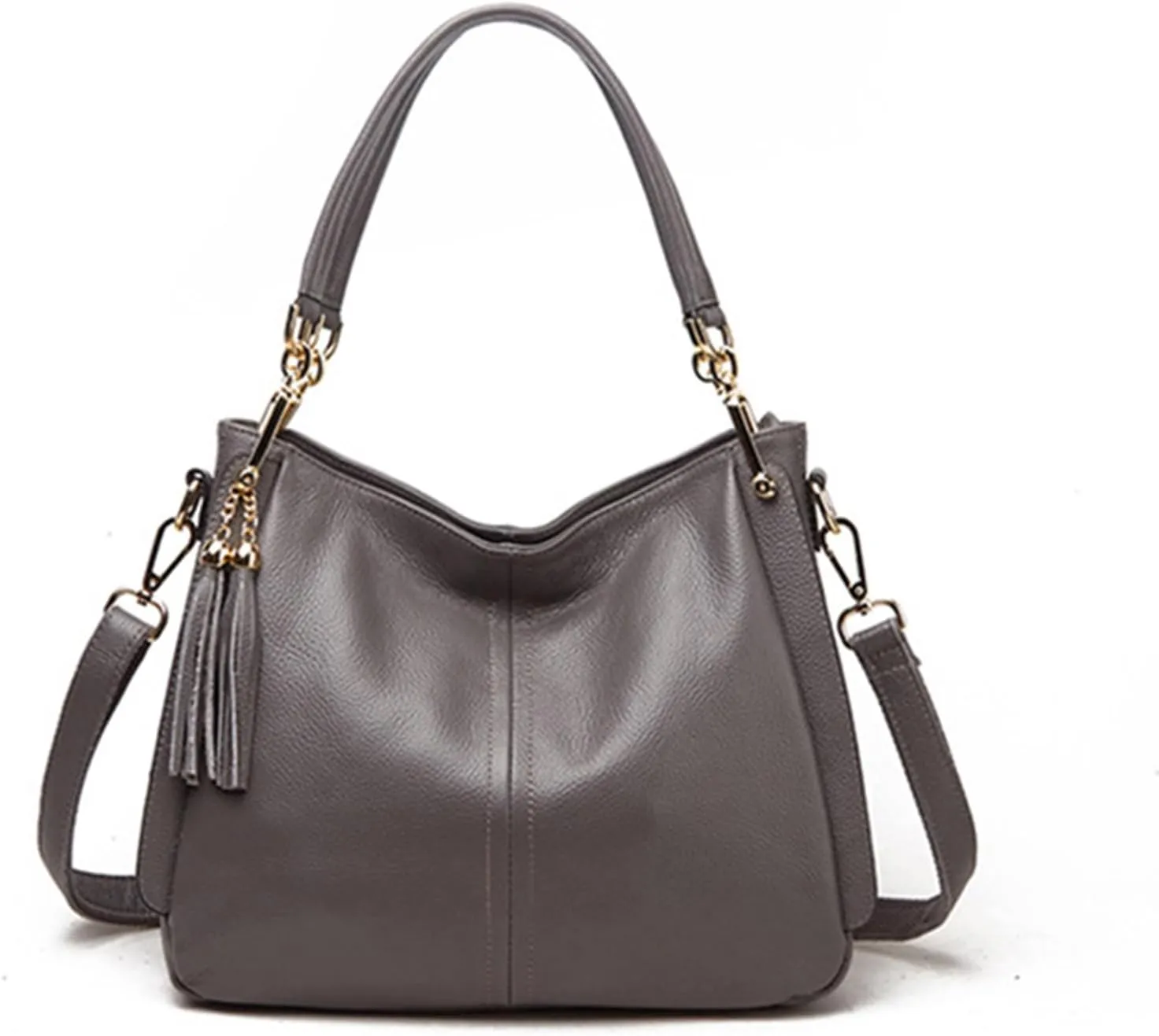 Women Genuine Leather Handbag Soft Top Handle Tassel Design Tote Purse Satchel Ladies Large Capacity Crossbody Shoulder Bagbag1465OWOISS