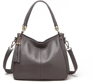 Women Genuine Leather Handbag Soft Top Handle Tassel Design Tote Purse Satchel Ladies Large Capacity Crossbody Shoulder Bagbag1465OWOISS