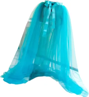 Women See Through Mesh Tulle Tutus Overlay Long Skirt Wedding Cocktail Prom Bandage Long Dress Detachable Overskirt