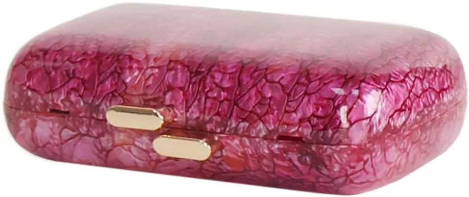 Women Stylish Acrylic Evening Bag Unique Marble Clutch Purse Strap Crossbody Bag Wedding Handbag for Prom Cocktail