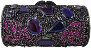 Women Unique Crystal Evening Handbag Sparkling Rhinestones Wedding Clutch Full Diamond Purses for Banquet Party
