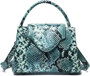 Women's Animal Print Top Handle Satchel Bag PU Leather Retro Crossbody Fashion Shoulder Bag Flap Handbag and Pursebag2198OWOISS
