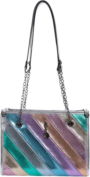 Women's Color-Block Shoulder Bag PU Leather Fashion Satchel Contrast Color Stitching Tote Outdoor Work Handbag Pursebag732OWOISS
