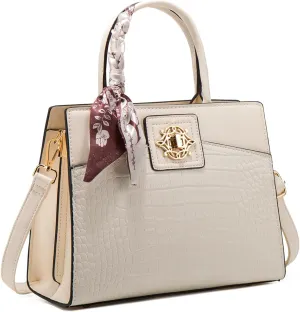 Women's Crocodile Print Tote Shoulder Bag PU Leather Stitching Crossbody Large Handbag Commuter Top Handle Satchel Bagbag1671OWOISS