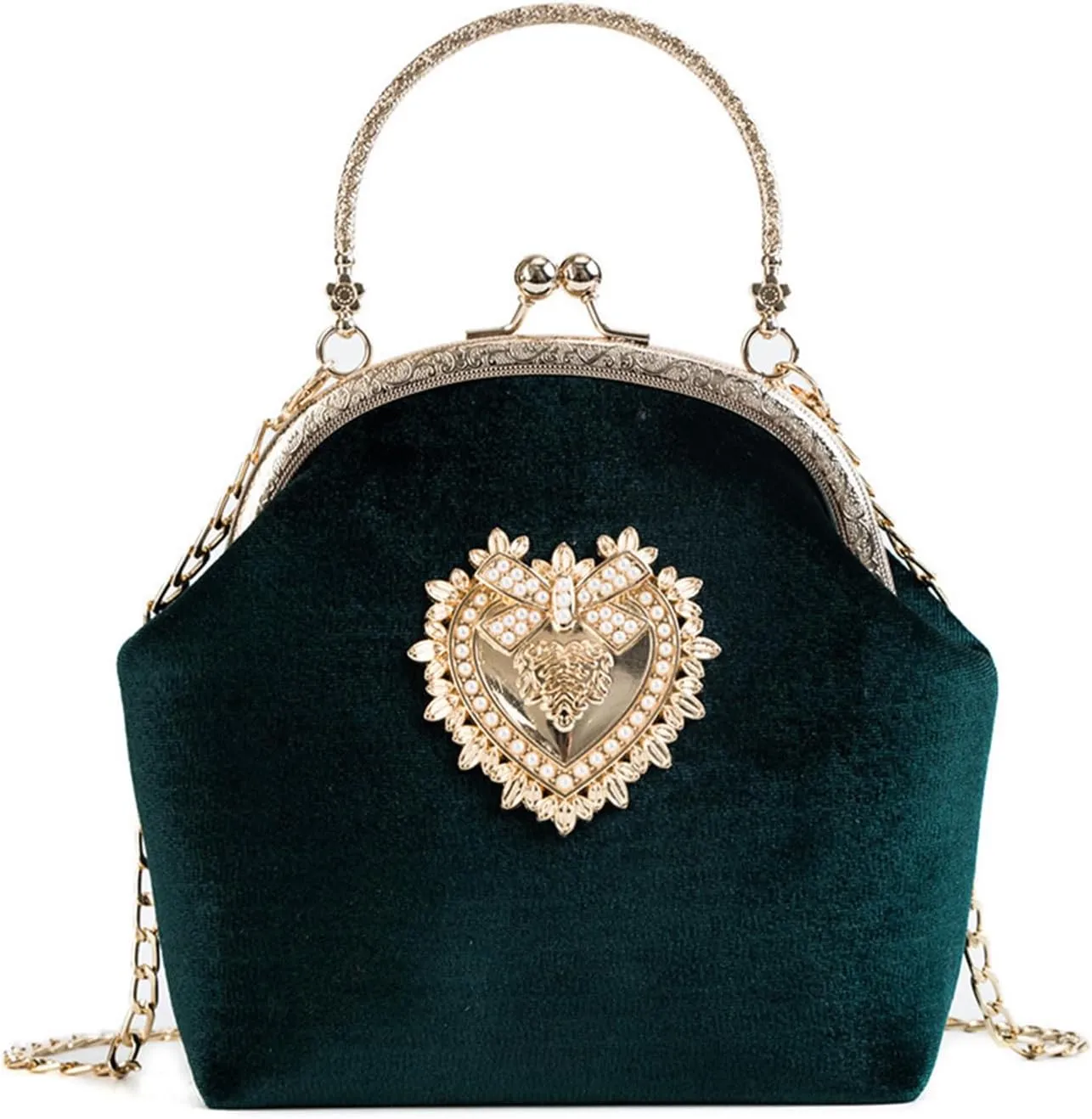 Women's Elegant Evening Clutch Handbag Velvet Purse Crossbody Vintage Satchel Shoulder Bag for Prom Party Weddingbag23OWOISS