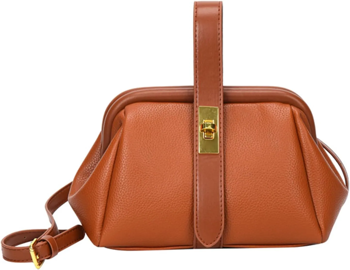 Women's Fashion Crossbody PU Leather Elegant Top Handle Purse Handbag Commuter Satchel Shoulder Bag Retro Shell Bagbag1587OWOISS