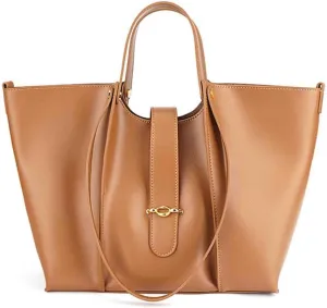 Women's handbag, Leather large capacity stylish simple and multifunctional single shoulder bucket bag