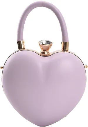 Women's Heart Shape Crossbody PU Leather Cute Handbag Purse Stylish Satchel Unique Shoulder Bag for Prom Party Weddingbag1601OWOISS
