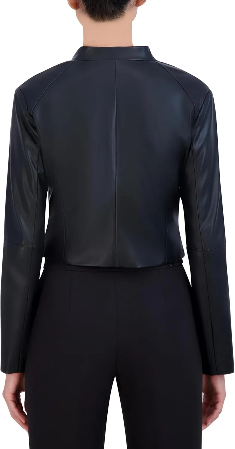 Women's Long Sleeve Faux Leather Jacket