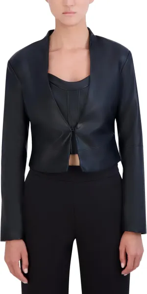 Women's Long Sleeve Faux Leather Jacket
