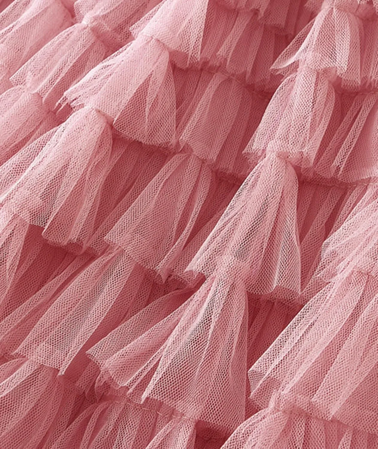 Women's Mesh Pleated Skirt Trendy High Waisted A Line Ruffle Layered Fluffy Long Tulle Skirt