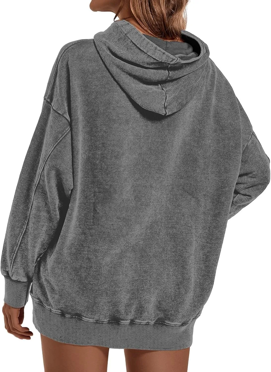 Women's Oversized Vintage Hooded Sweatshirts Acid Wash Loose Fit Baggy Trendy Casual Pullover Hoodies 2024