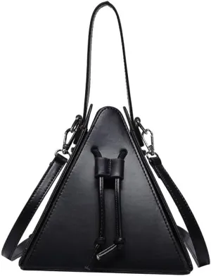 Women's Pu Leather Evening Clutch & Crossbody Bag - Unique Top Handle Triangle Satchel for Daily Use