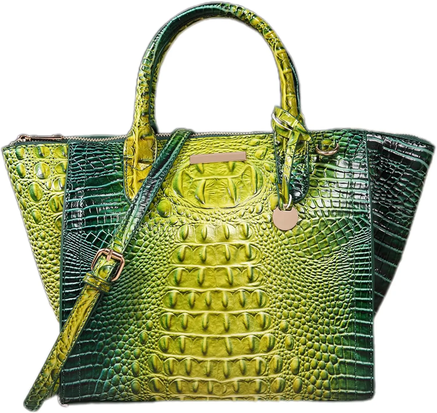 Women's PU Leather Top Handle Tote Bag Fashion Crocodile Print Handbag Satchel Ladies Retro Work Travel Crossbody Bagsbag1271OWOISS