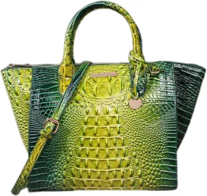 Women's PU Leather Top Handle Tote Bag Fashion Crocodile Print Handbag Satchel Ladies Retro Work Travel Crossbody Bagsbag1271OWOISS