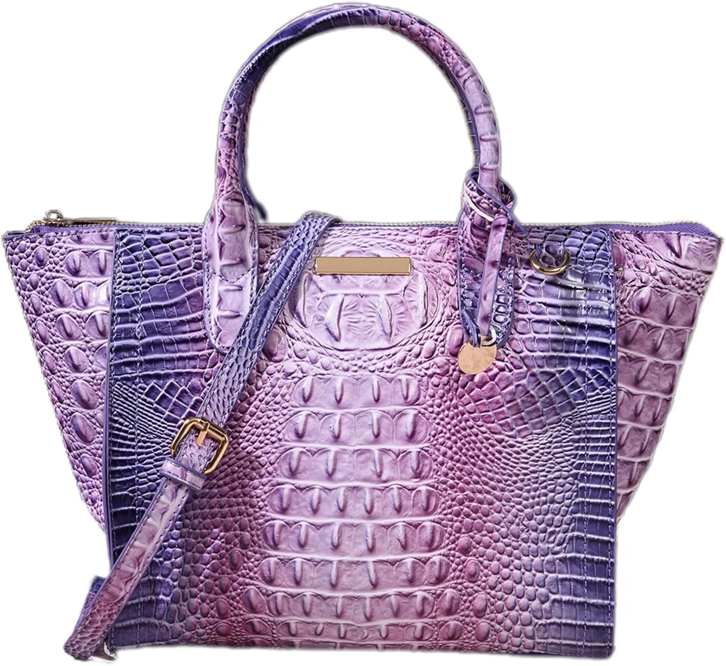 Women's PU Leather Top Handle Tote Bag Fashion Crocodile Print Handbag Satchel Ladies Retro Work Travel Crossbody Bagsbag1276OWOISS