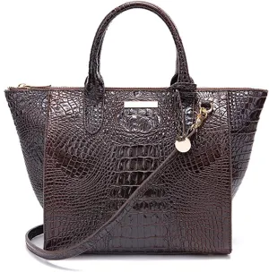 Women's PU Leather Top Handle Tote Bag Fashion Crocodile Print Handbag Satchel Ladies Retro Work Travel Crossbody Bagsbag1278OWOISS