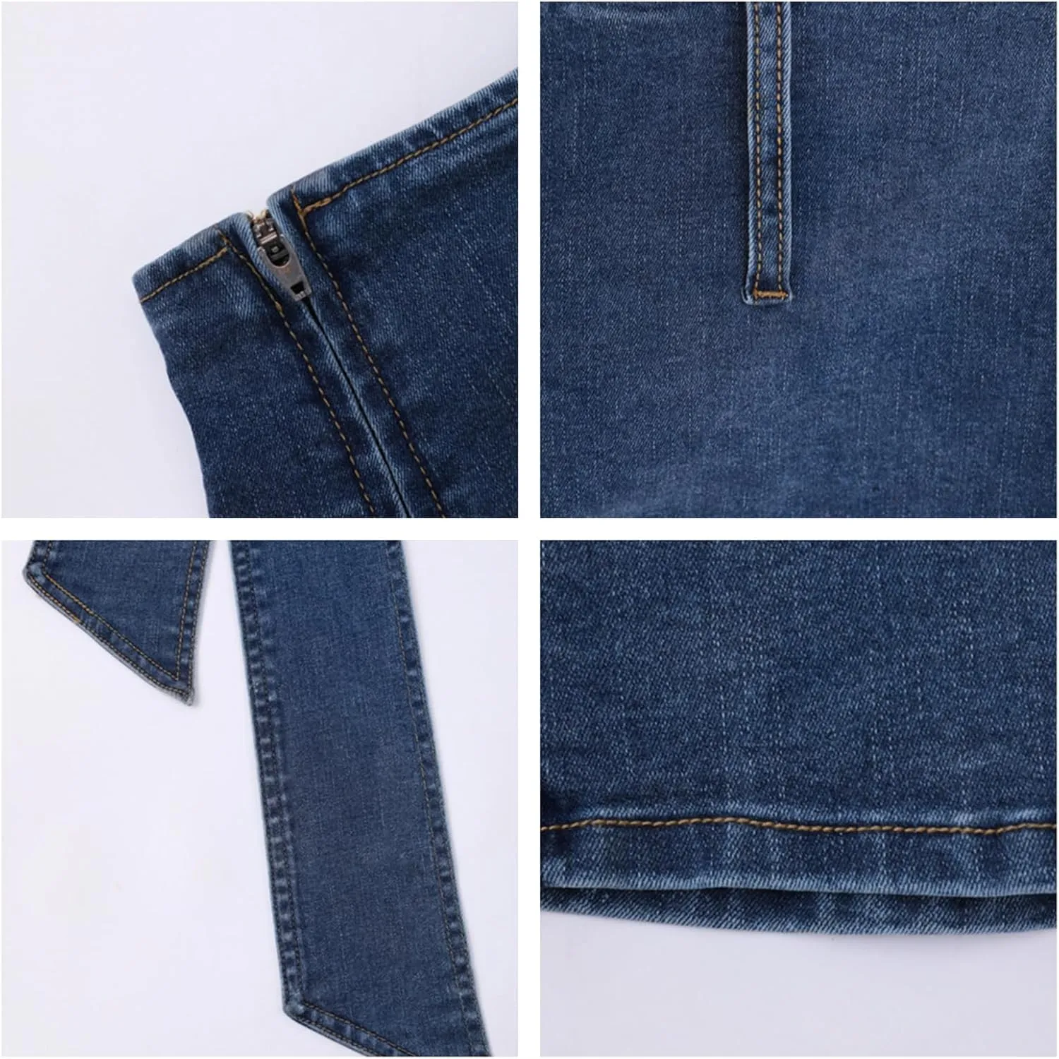 Women's Sexy Mini Jean Skirts Big Bow High Waisted Y2K Trendy Stretchy Bodycon Denim Skirts