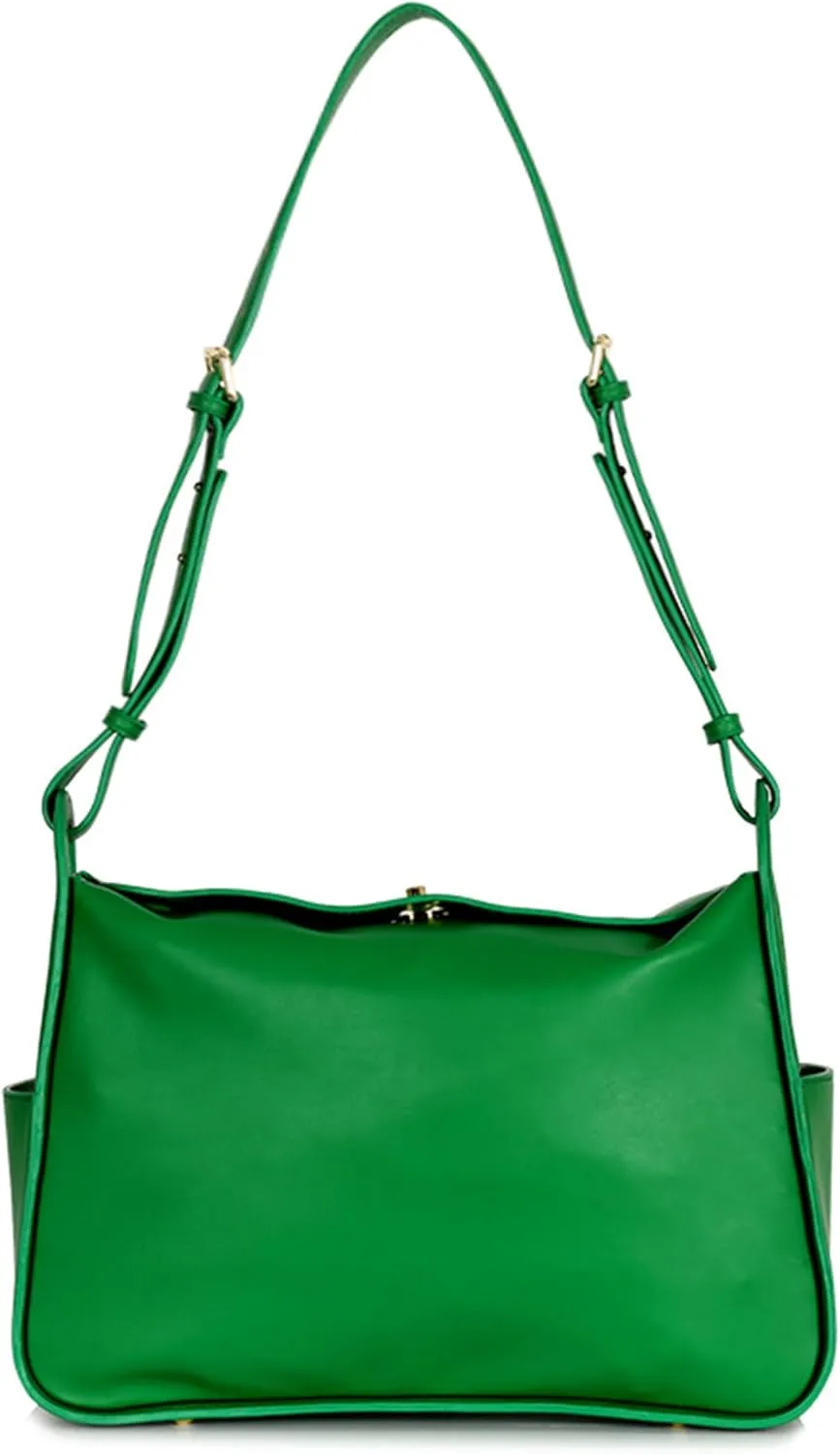 Women's Simple Shoulder Bag PU Leather Fashion Tote Satchel Bag Outdoor Casual Crossbody Solid Color Handbag and Pursebag2020OWOISS