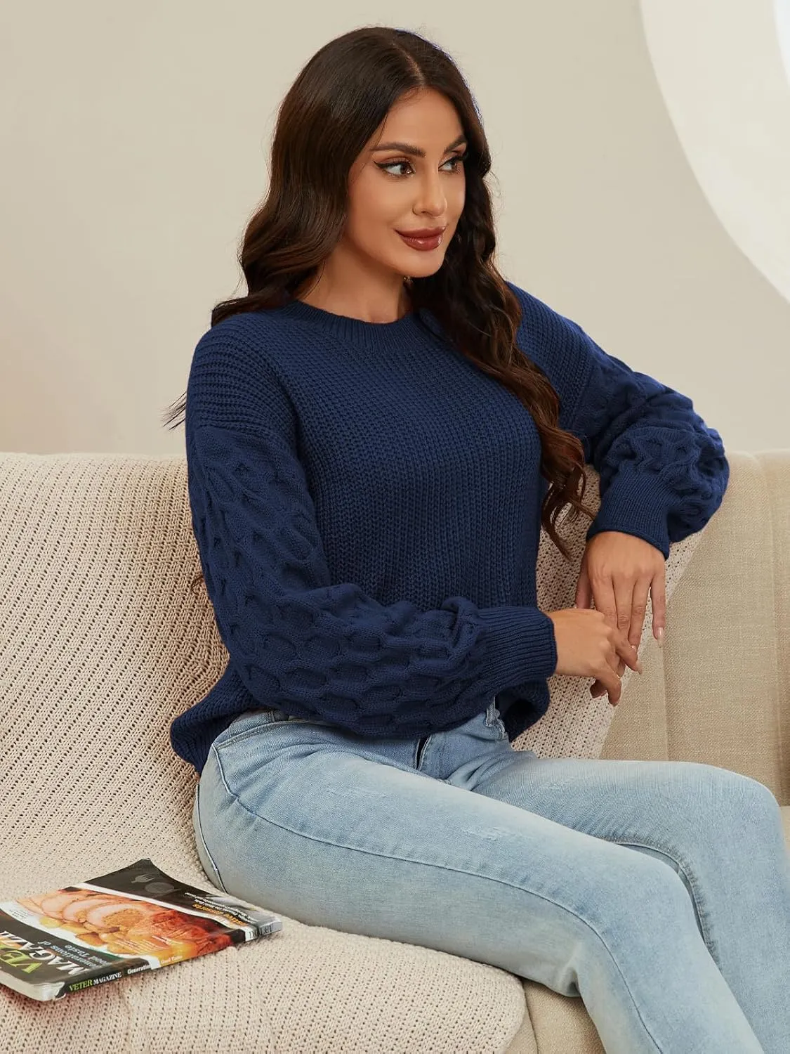 Womens Sweaters Fall Fashion Sweatshirt for Women Tops Crewneck Long Sleeve Shirts Casual Tunic Trendy