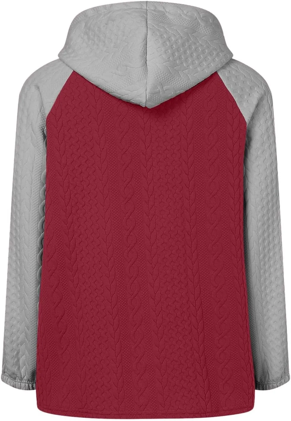 Women's Trendy Fall Tops Casual Oversized Hoodies Color Block Long Sleeve Sweatshirt Drawstring Hooded Pullover