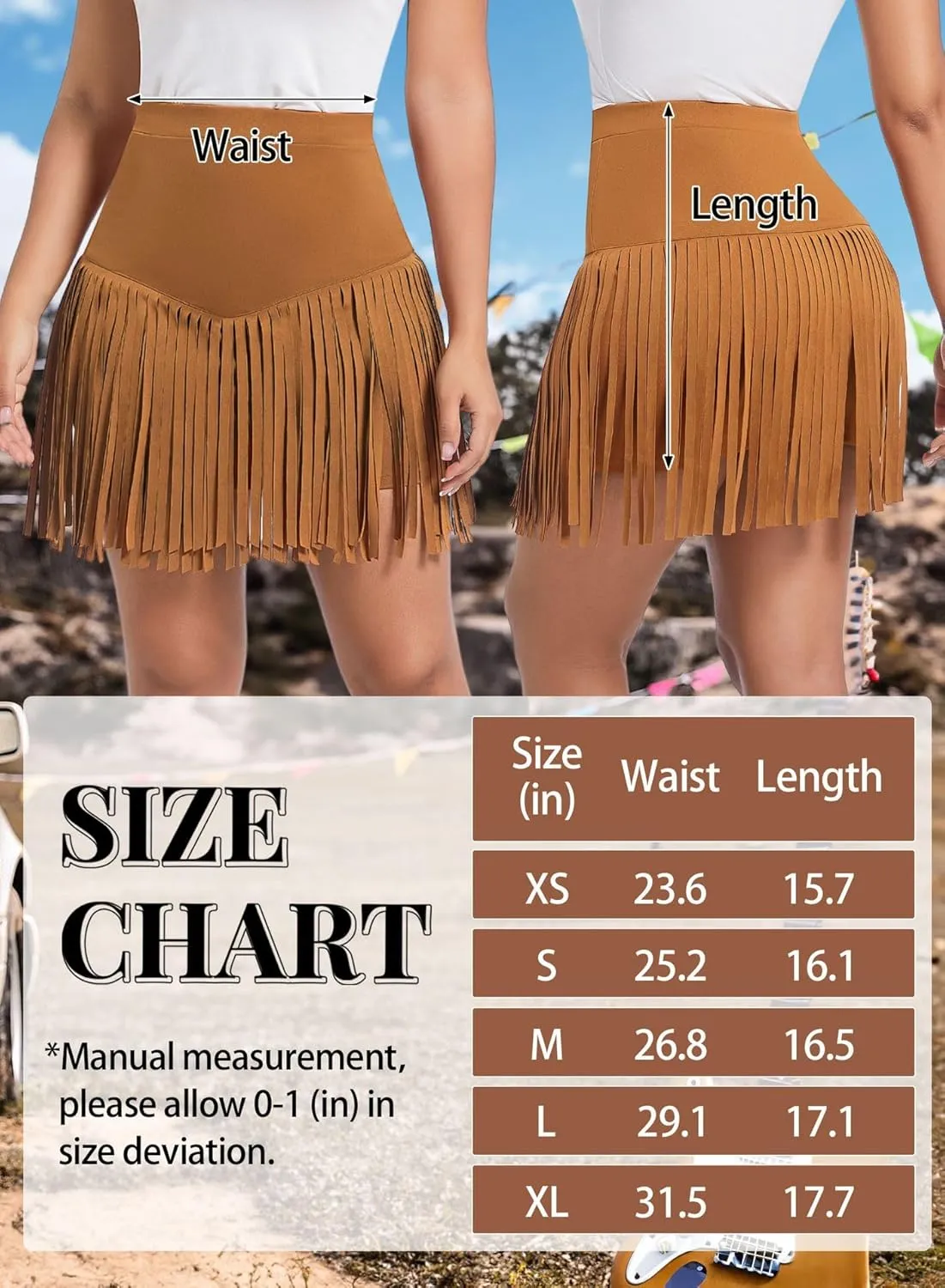 Womens Western Cowgirl Fringe Skirt - Country Concert Outfit Rodeo Tassel Booty Pole Dance Rave Festival Bottoms