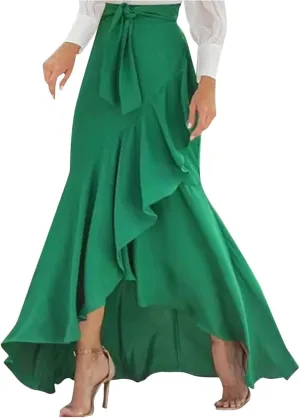 Womens Wrap High Cut Criss Cross Maxi Long Loose Fit Skorts for Women Dressy Skort 2025 Y2K