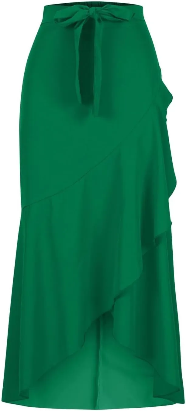 Womens Wrap High Cut Criss Cross Maxi Long Loose Fit Skorts for Women Dressy Skort 2025 Y2K