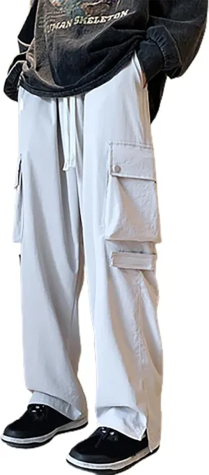 Work Pants for Men Slim Fit Loose Casual Sweatpants Lightweight Tactical Pants Multi Pockets Twill Sport Hiking Pants