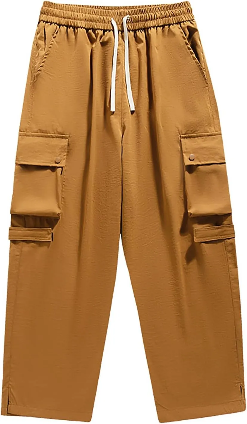 Work Pants for Men Slim Fit Loose Casual Sweatpants Lightweight Tactical Pants Multi Pockets Twill Sport Hiking Pants