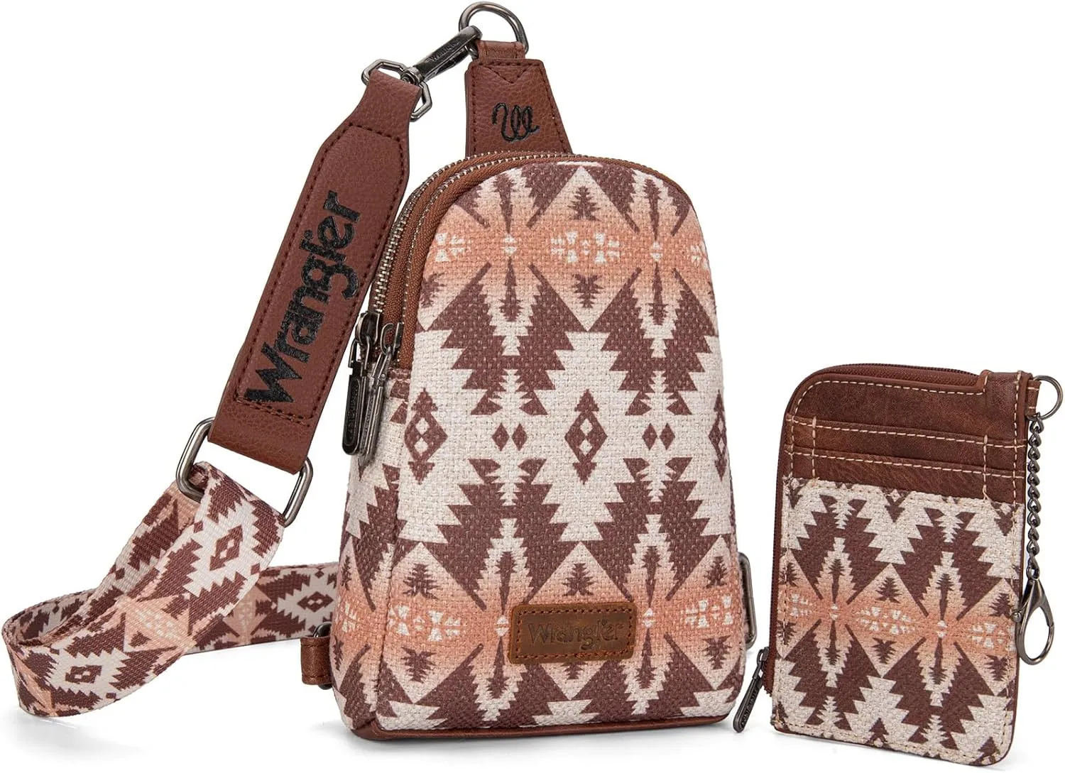 Wrangler Aztec Crossbody Sling Bags for Women Wallet Set