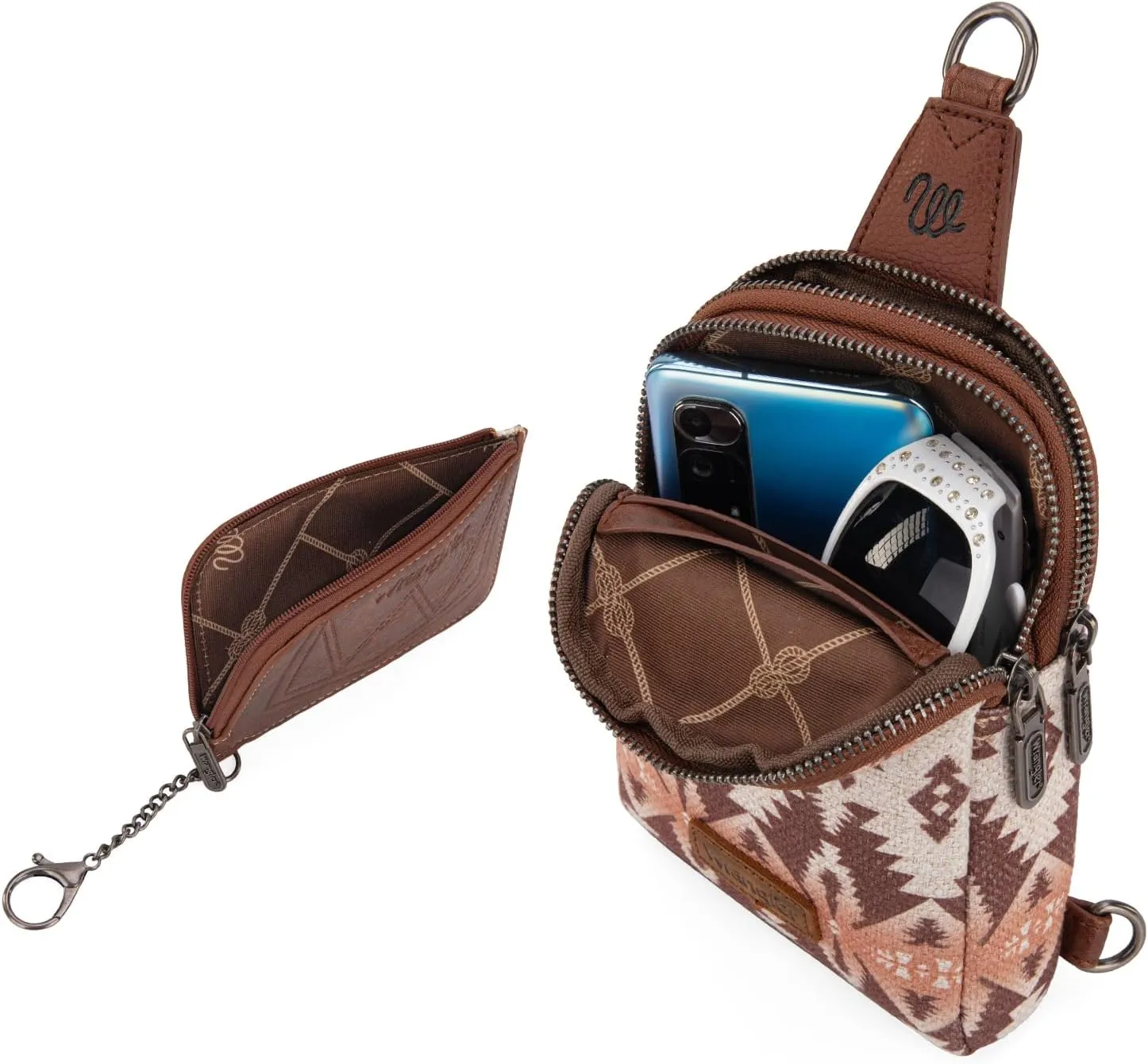 Wrangler Aztec Crossbody Sling Bags for Women Wallet Set