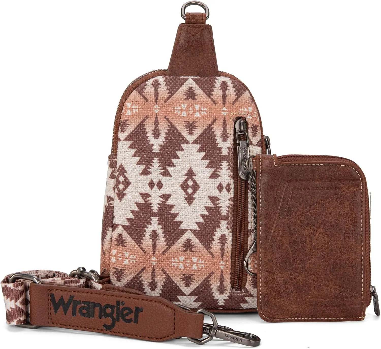 Wrangler Aztec Crossbody Sling Bags for Women Wallet Set