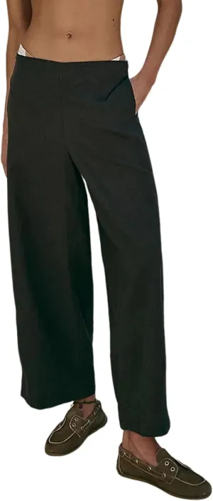 Zhiyouni Women's Cotton Linen Palazzo Pants Summer Casual Wide Leg High Waisted Trousers