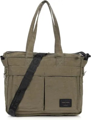 ZIMEGO Stylish Casual Business Laptop Tote Bag  Durable Travel Crossbody Shoulder Bag