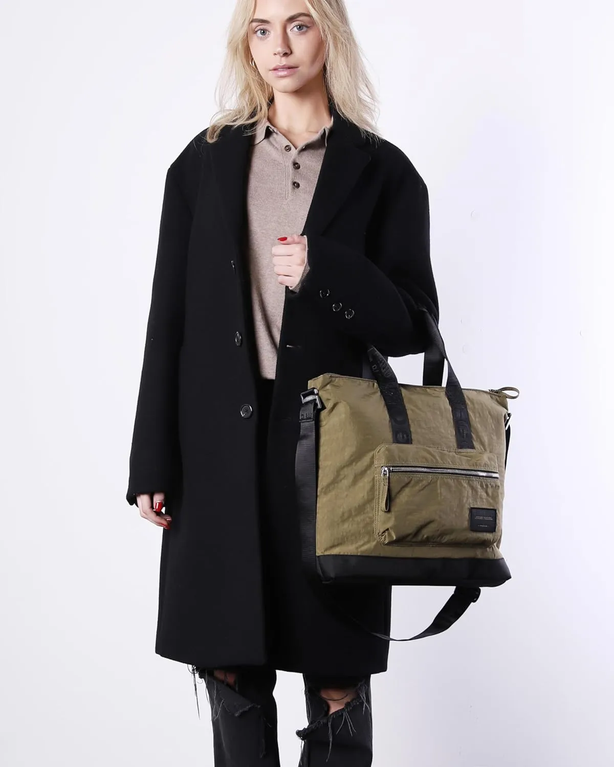 ZIMEGO Stylish Casual Business Laptop Tote Bag  Durable Travel Crossbody Shoulder Bag